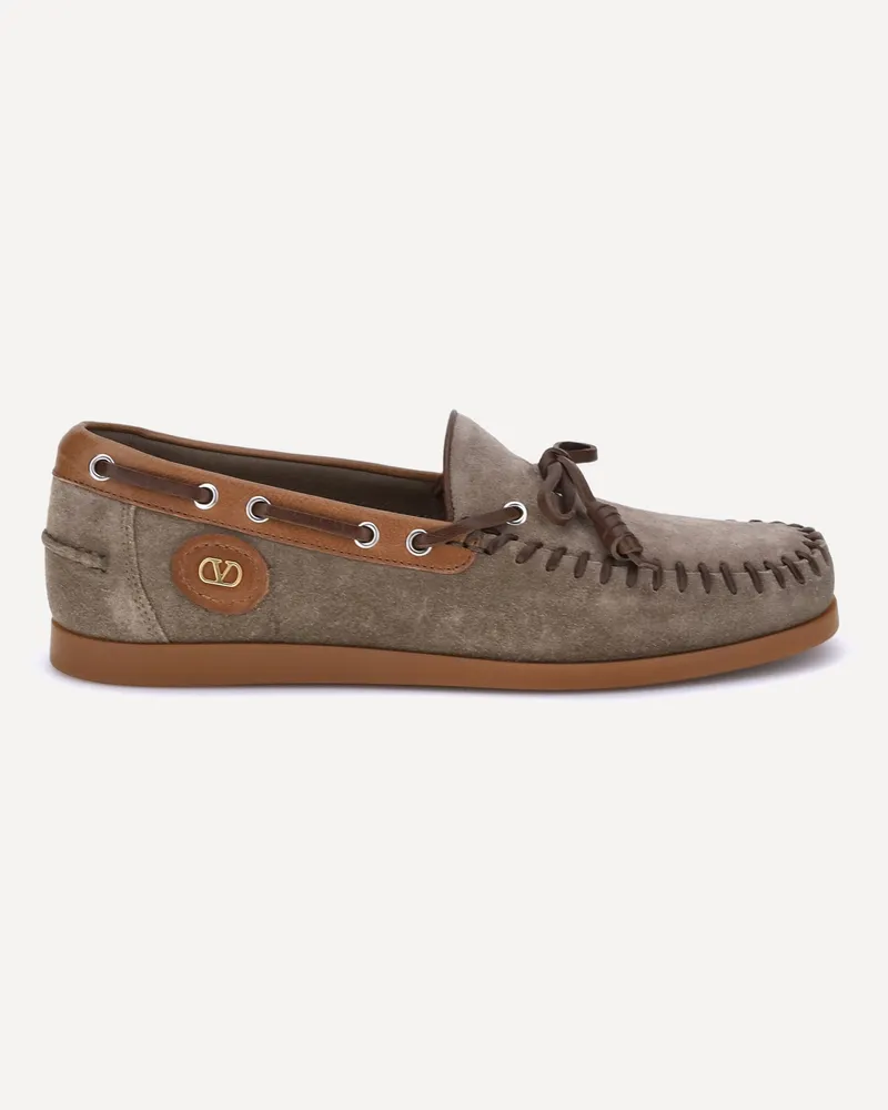 Valentino Garavani Palm Avenue Boat Loafers Male Brown