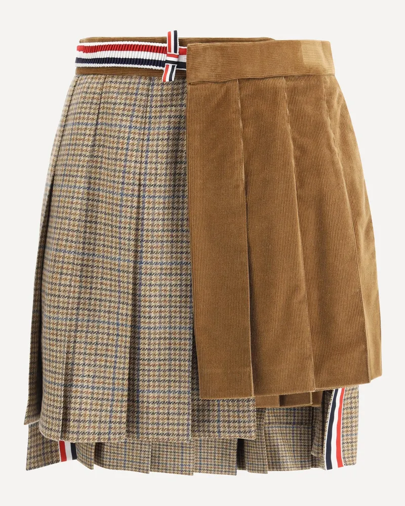 Thom Browne Pleated Miniskirt Female Brown