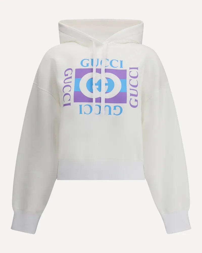 Gucci Printed logo Hoodie Female White