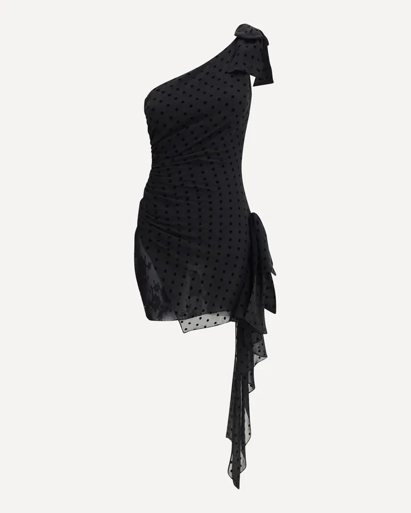 Alessandra Rich Polka-dot one-shoulder Dress Female Black