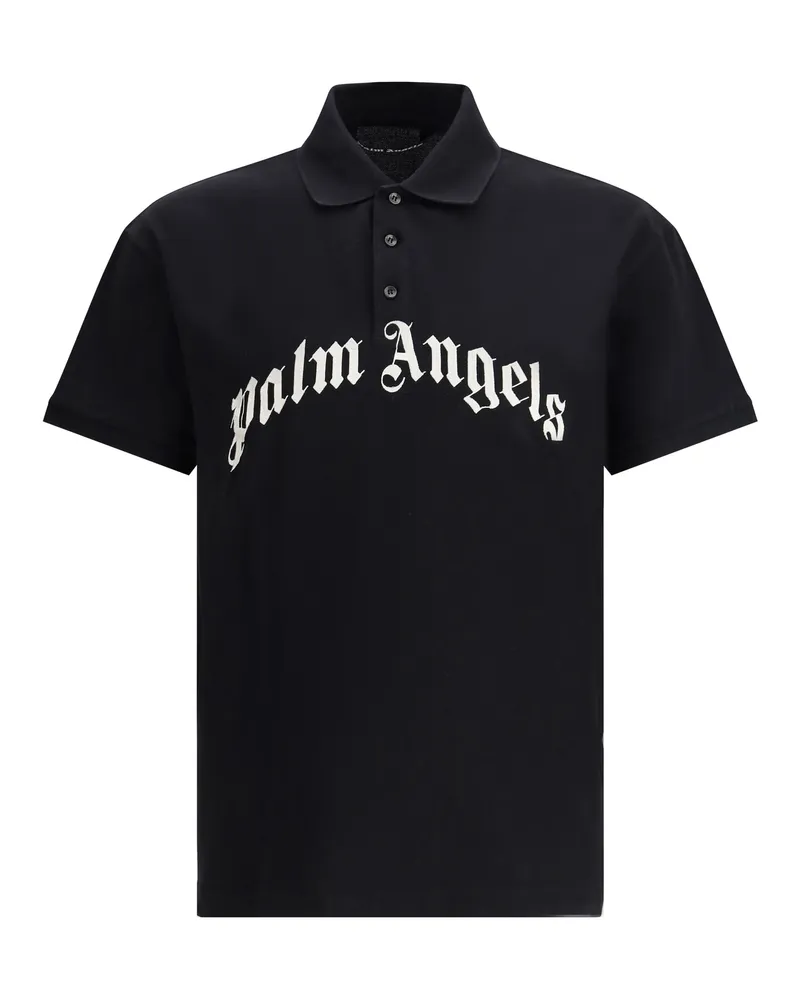 Palm Angels Logoed Polo Shirt Black