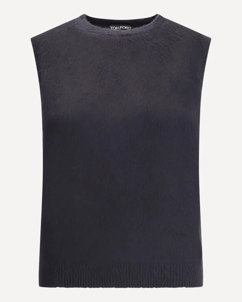 Tom Ford Crewneck Tank Top in silk Female Black