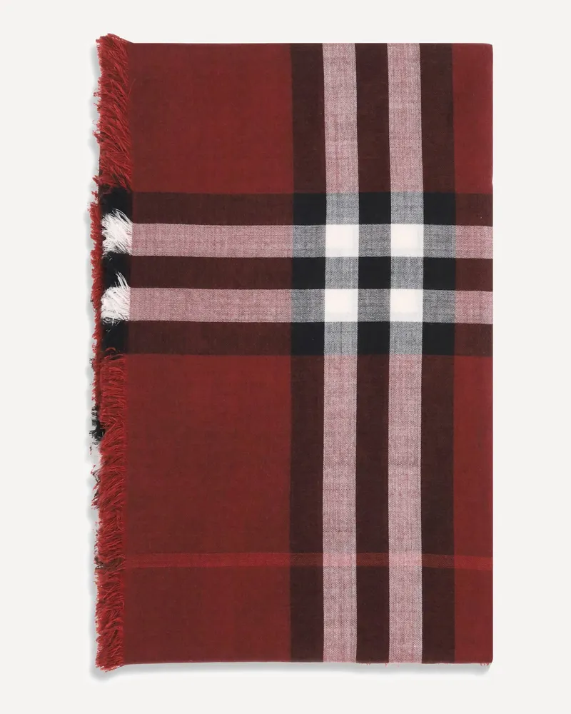 Burberry Reversible Check wool and silk Scarf Male Red