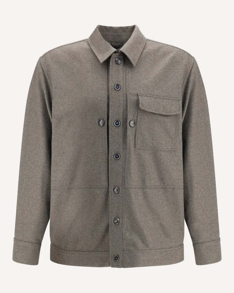 Brioni Wool Jacket Male Grey