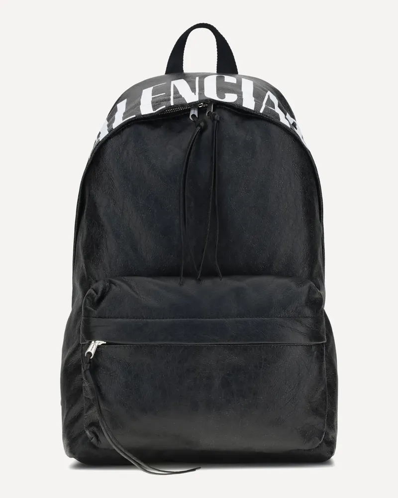 Balenciaga Crinkle Effect Backpack Male Black