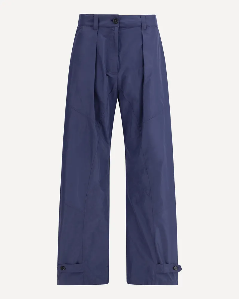 Pinko Shiny Taffeta Trousers Female Blue