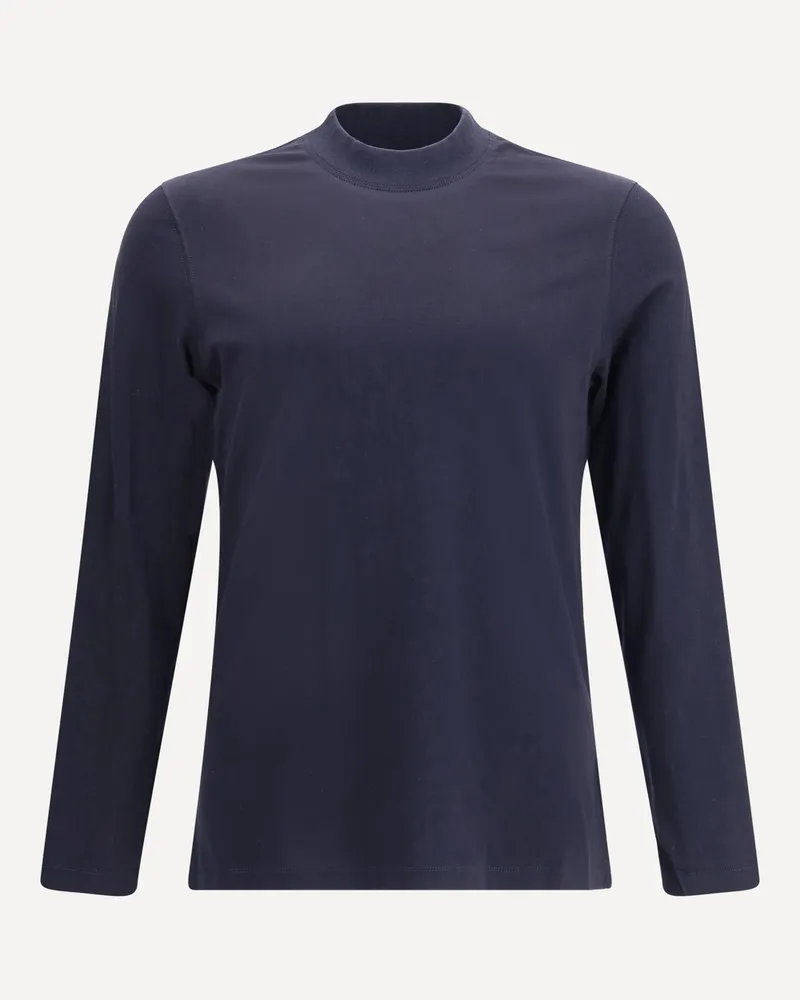 Brunello Cucinelli Long-sleeved cotton T-Shirt Male Blue