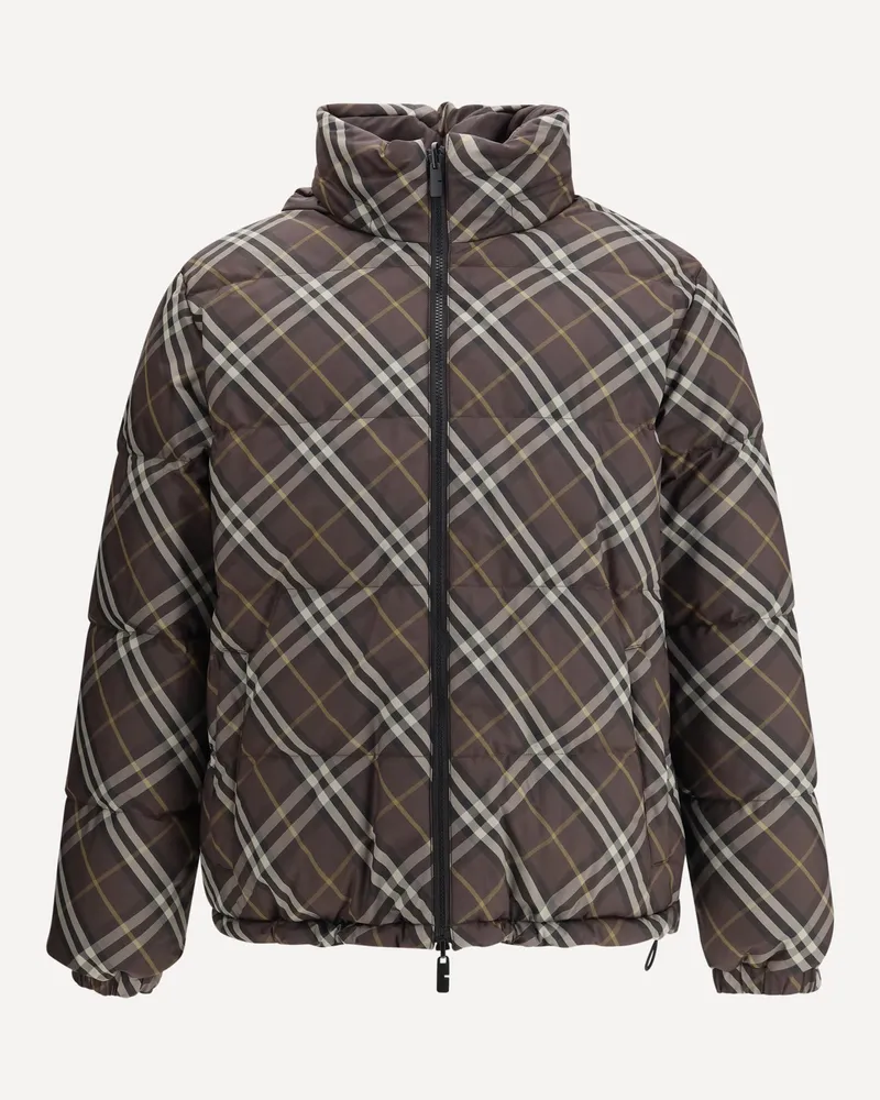 Burberry Reversible Check Snowdon Puffer Jacket Male Brown