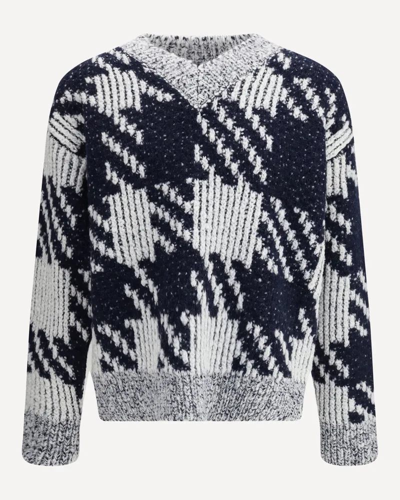 Dries van Noten Geomentric Pattern Sweater Male Blue