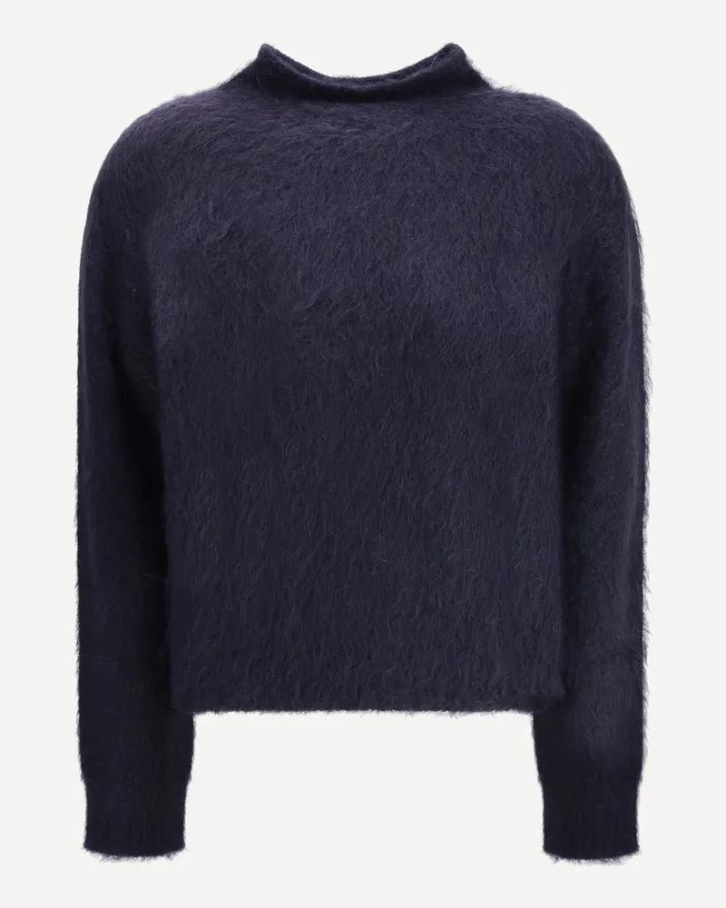 Max Mara Turtleneck Sweater in brushed mohair-blend yarn Female Blue