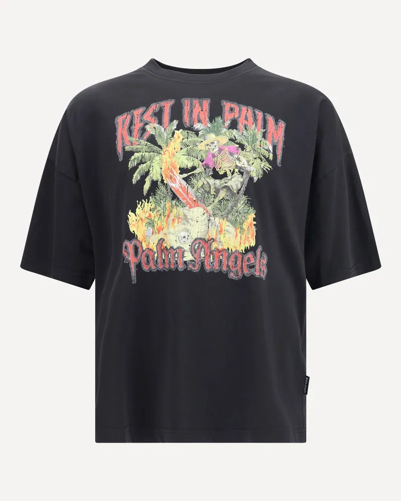Palm Angels Rest in Palm Cotton T-Shirt Male Black