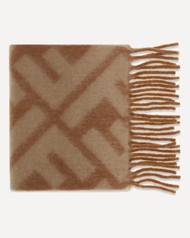 Fendi FF alpaca Scarf Female Beige