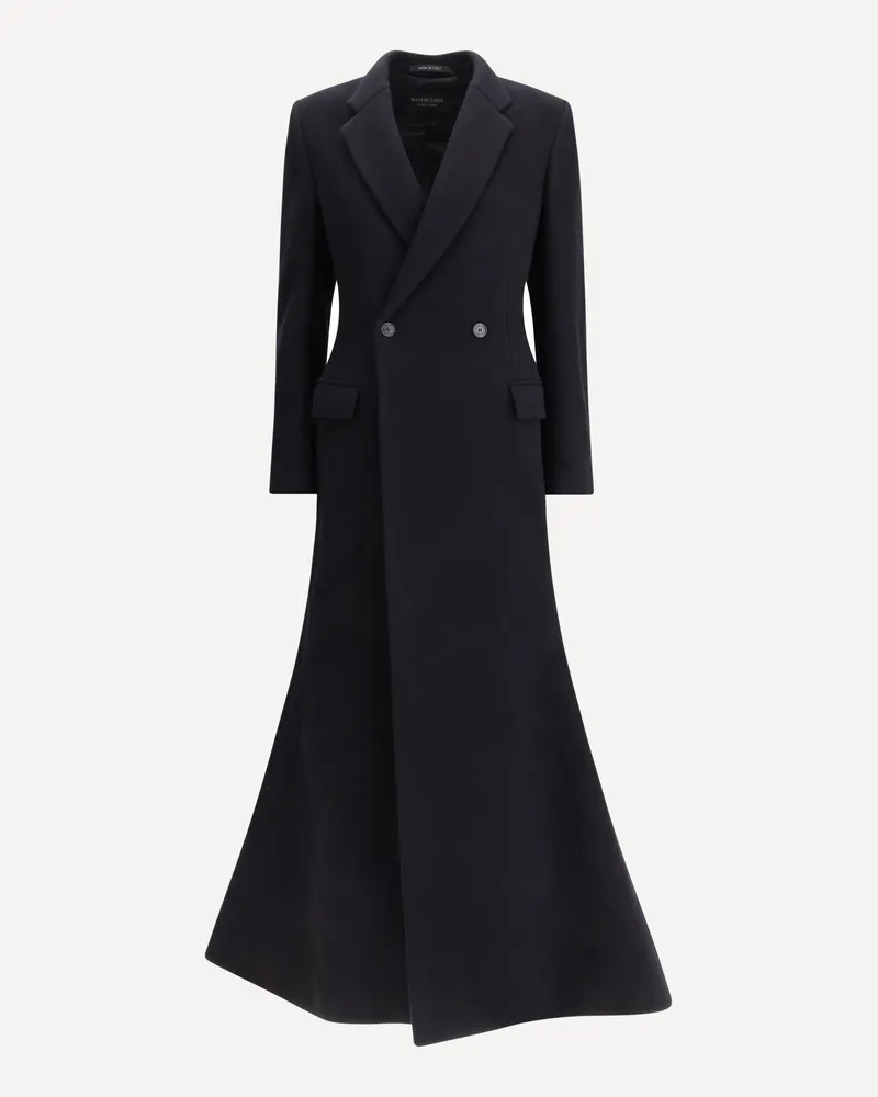 Balenciaga Oversized Godet double-breasted Coat Female Black