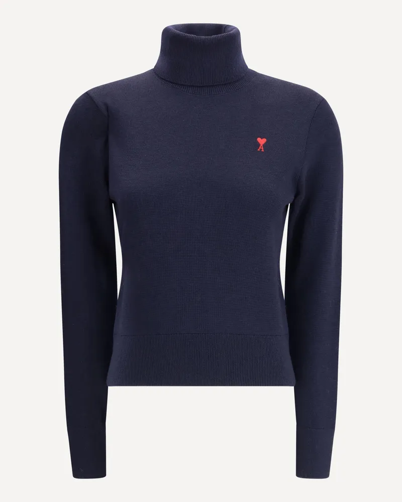 AMI Paris Ami De Coeur turtleneck Sweater Female Blue