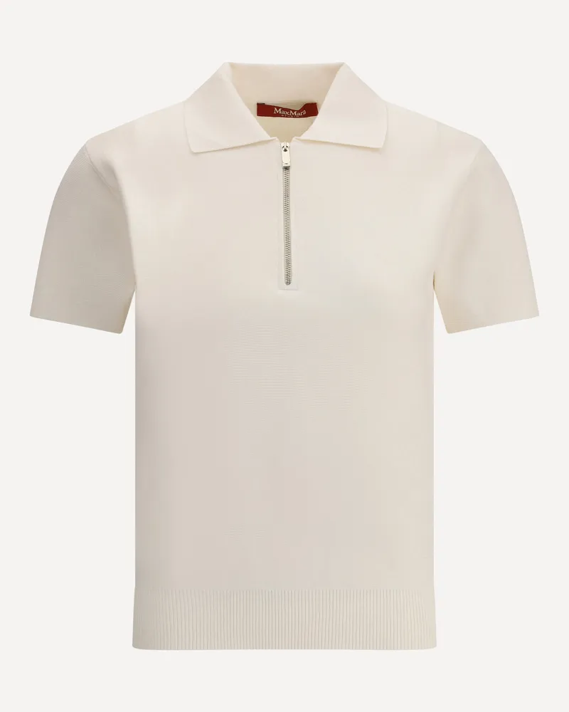 Max Mara Teti Zip Polo Shirt Female White