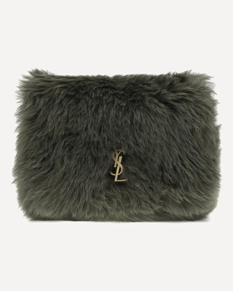 Saint Laurent Jamie medium Shearling Shoulder Bag Female Green