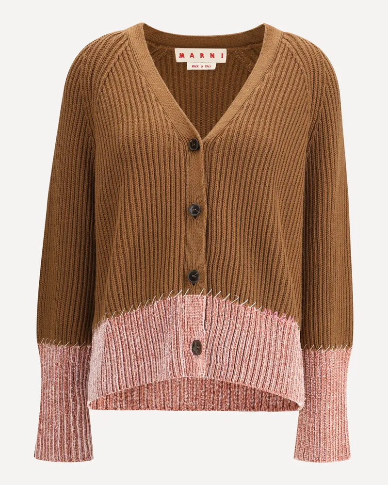 Marni Bi color cardigan in Viscose Female Brown