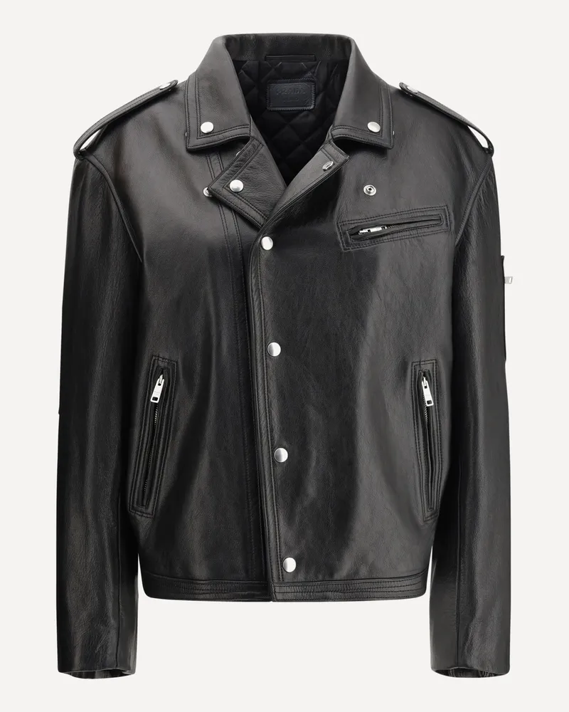 Prada Biker leather Jacket Female Black
