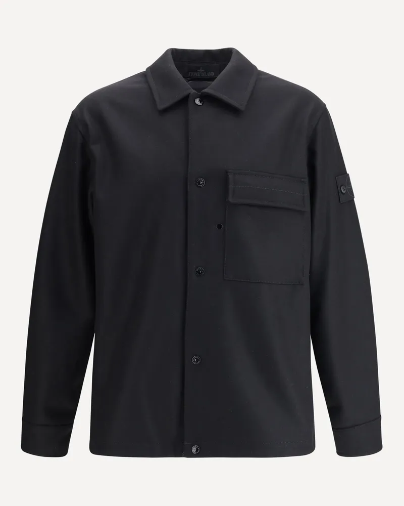 Stone Island Wool Jacket Male Black