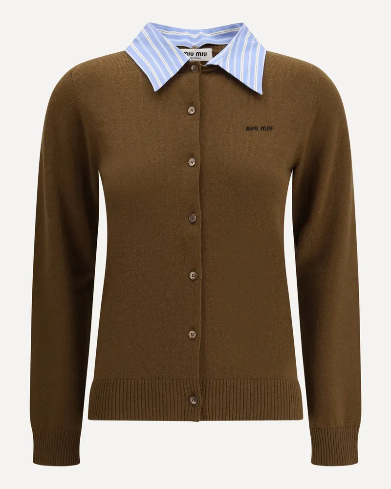Miu Miu Cashmere Cardigan Female Brown