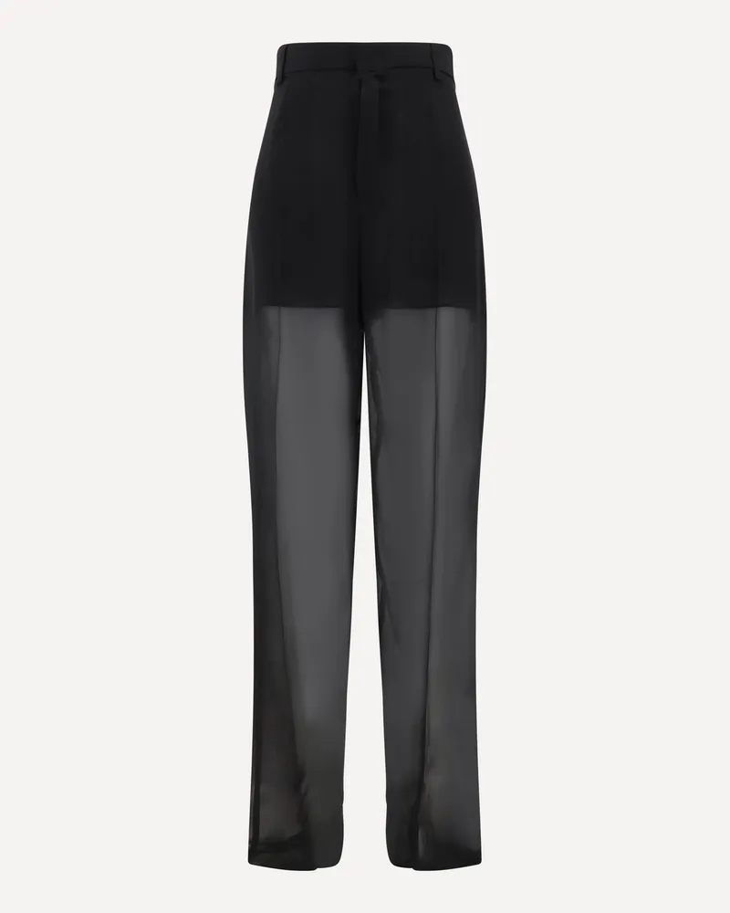 Blumarine Semi-sheer georgette Pants Female Black