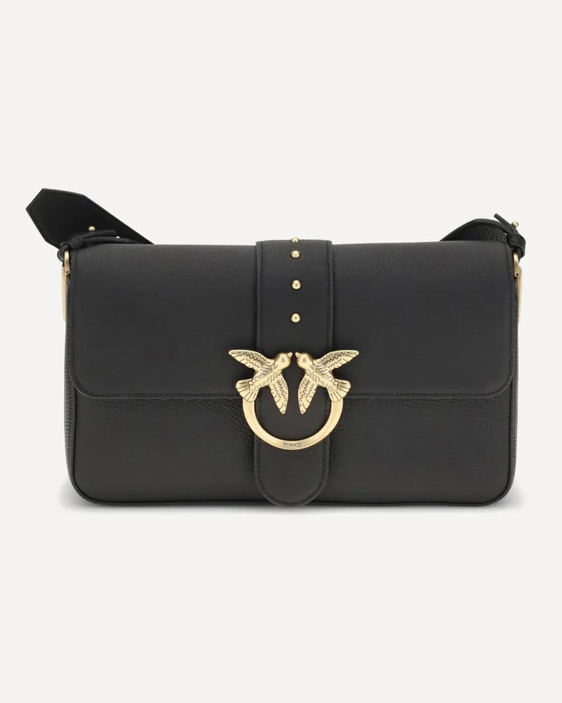 Pinko Love leather Shoulder Bag Female Black