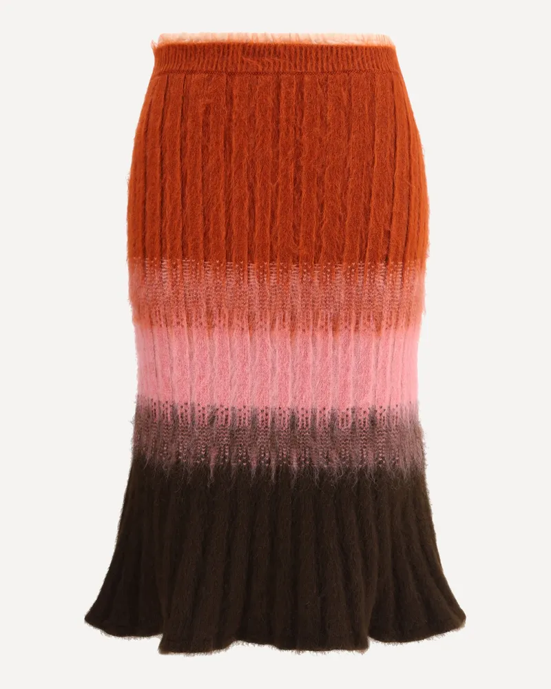Fendi Mohair and Wool Midi Skirt Female Multicolour