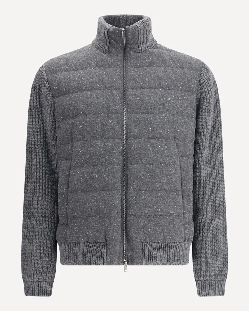 Herno Wool bomber Jacket Male Grey