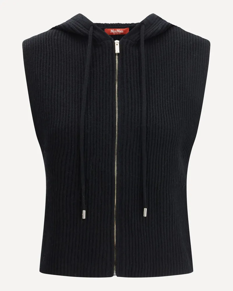 Max Mara Mescal Hooded Vest Female Black