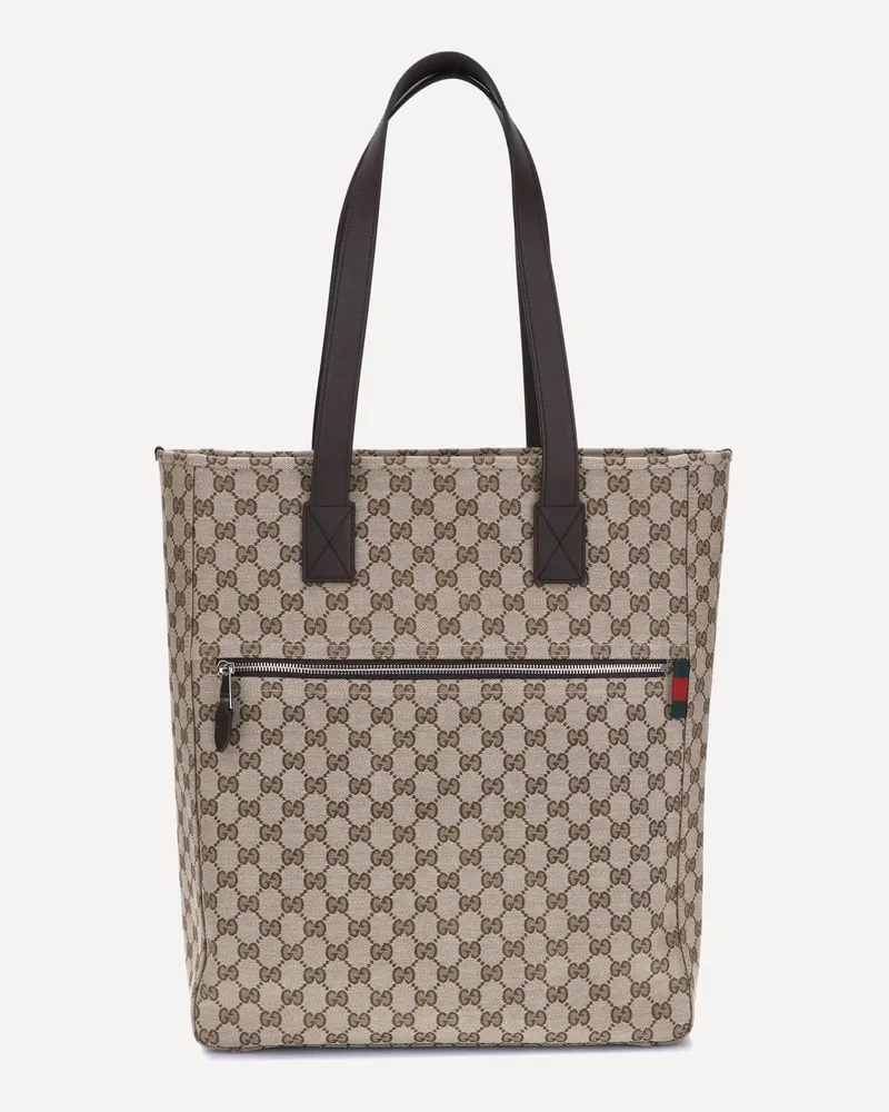 Gucci GG canvas Tote Bag Male Brown
