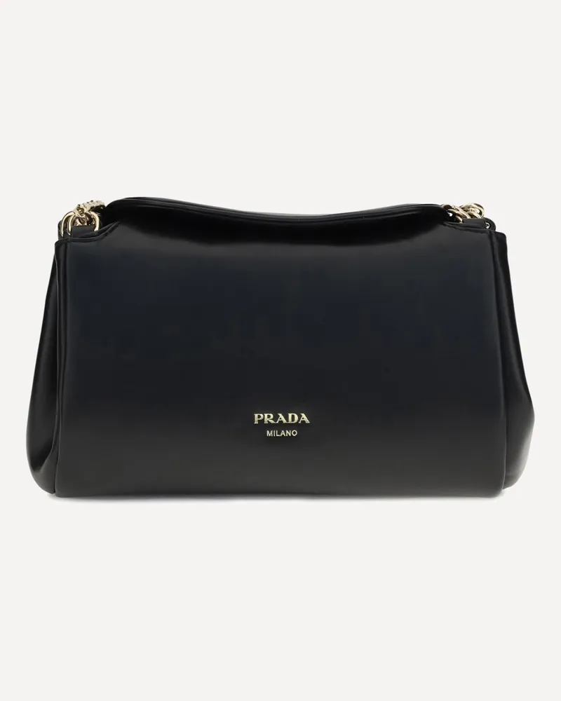 Prada Leather Shoulder Bag Female Black