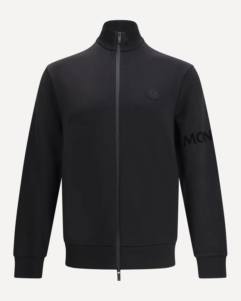 Moncler Zipped Cotton Sweatshirt Male Black
