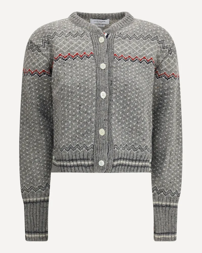 Thom Browne Wool and Mohair Cardigan Female Grey