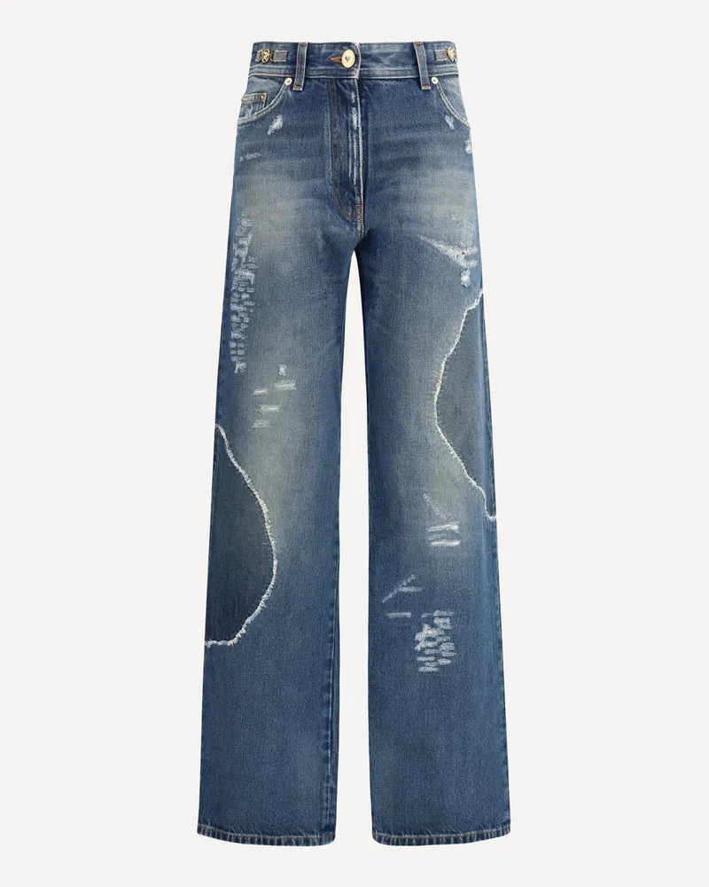 Versace Cotton Denim Jeans Female Blue