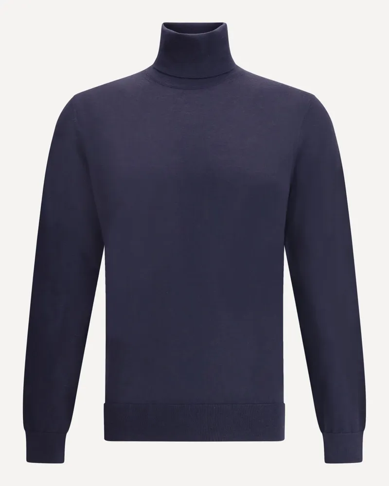 Ermenegildo Zegna Cashmere turtleneck Sweater Male Blue