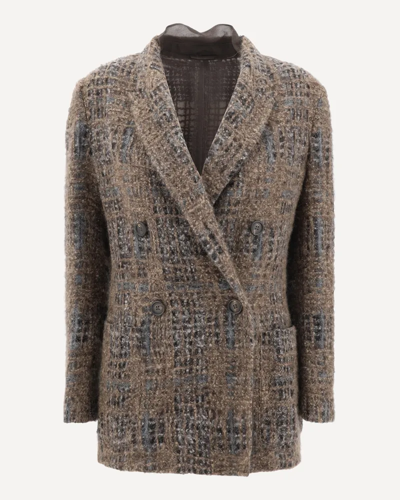 Brunello Cucinelli Mohair Blazer Jacket Female Brown