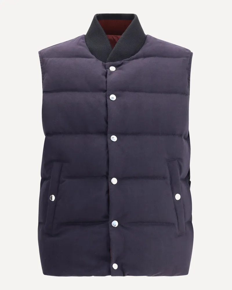 Dolce & Gabbana Reversible Down Vest Male Blue