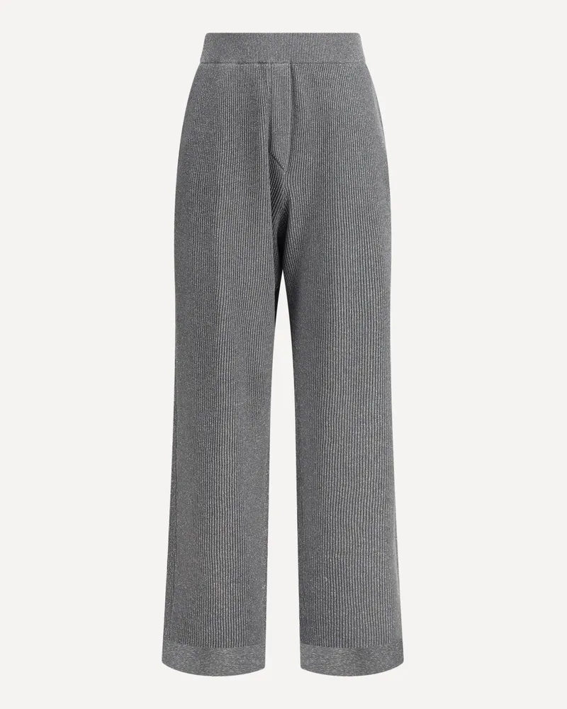 Brunello Cucinelli Ribbed lurex Pants Female Grey