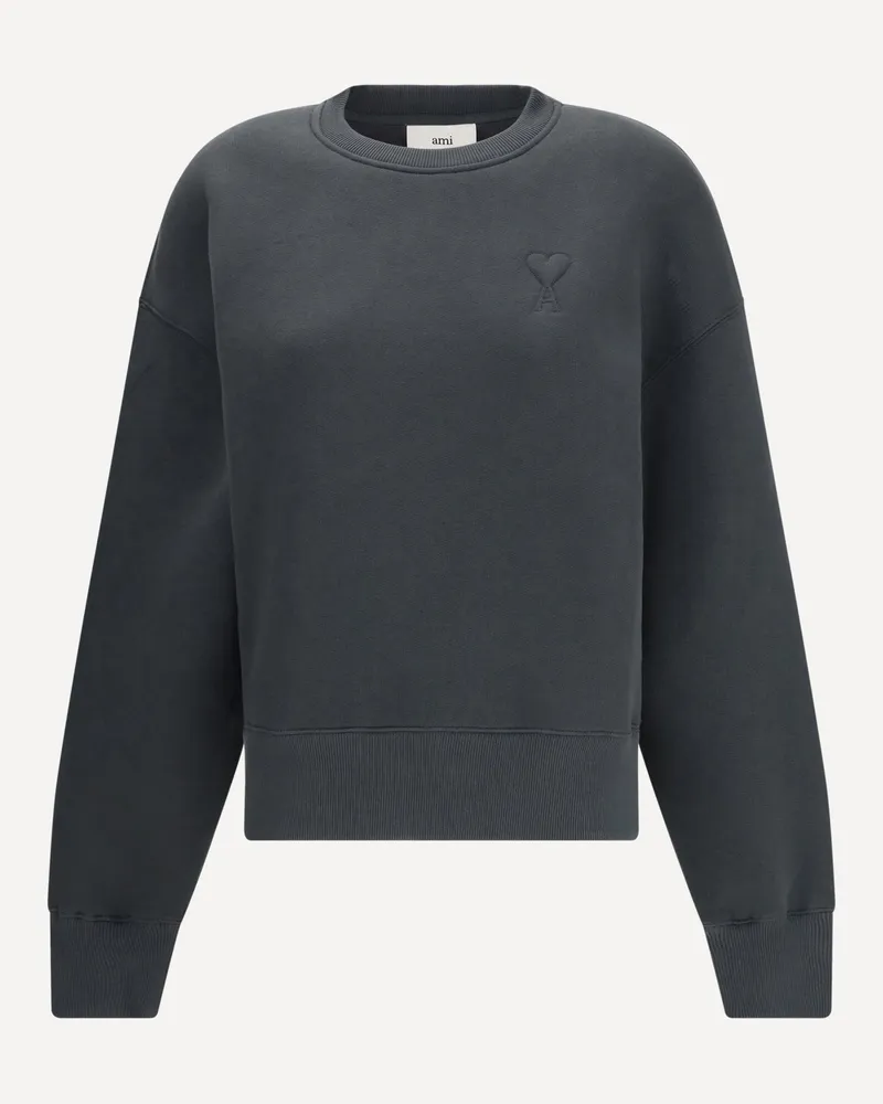 AMI Paris Ami De Coeur Embosse Sweatshirt Female Grey