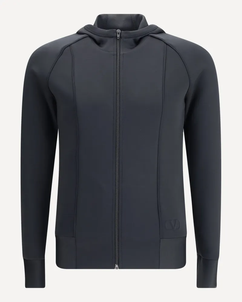 Valentino Garavani Technical Jersey Hoodie Male Black