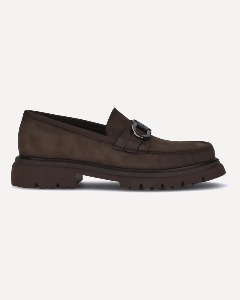 Ferragamo Gancini Loafers Male Brown