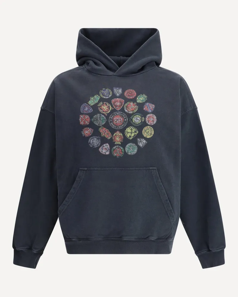 Balenciaga Spiral Crest Hoodie Male Black