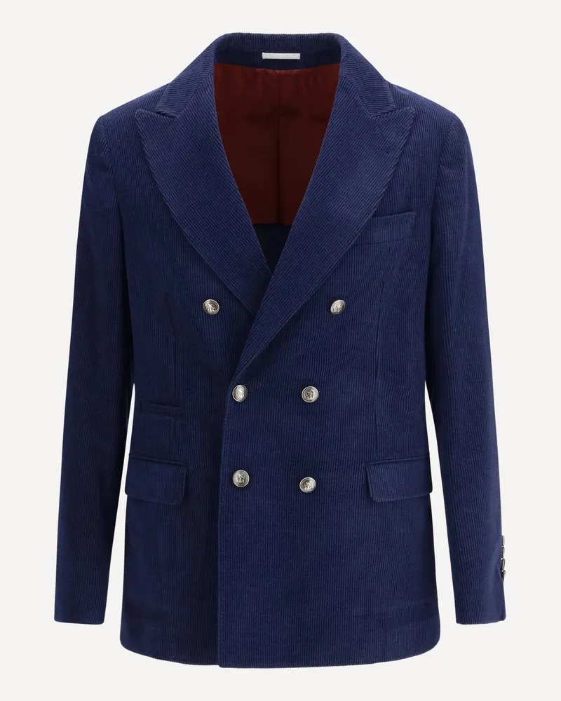 Brunello Cucinelli Corduroy Jacket Male Blue