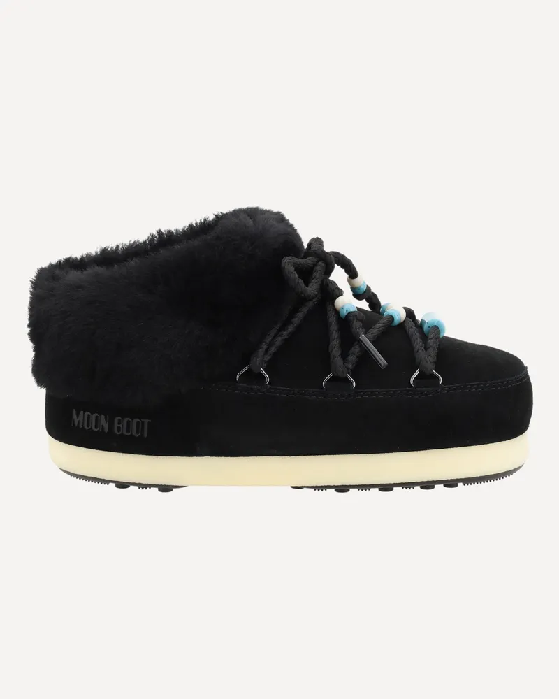 Moon Boot Mule Suede Beads Ankle Boots Female Black