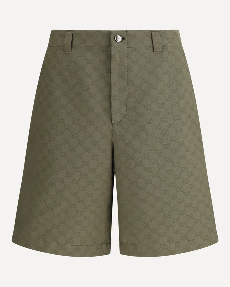 Gucci GG pattern Shorts Male Green