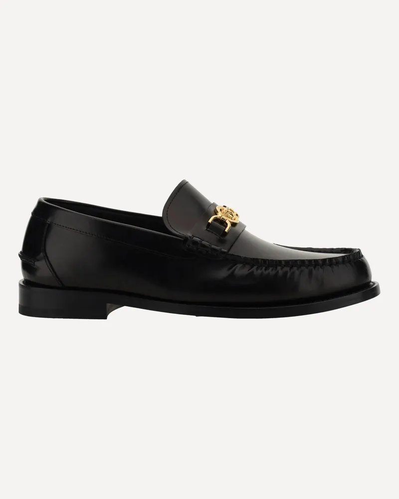 Versace Leather Loafers Male Black