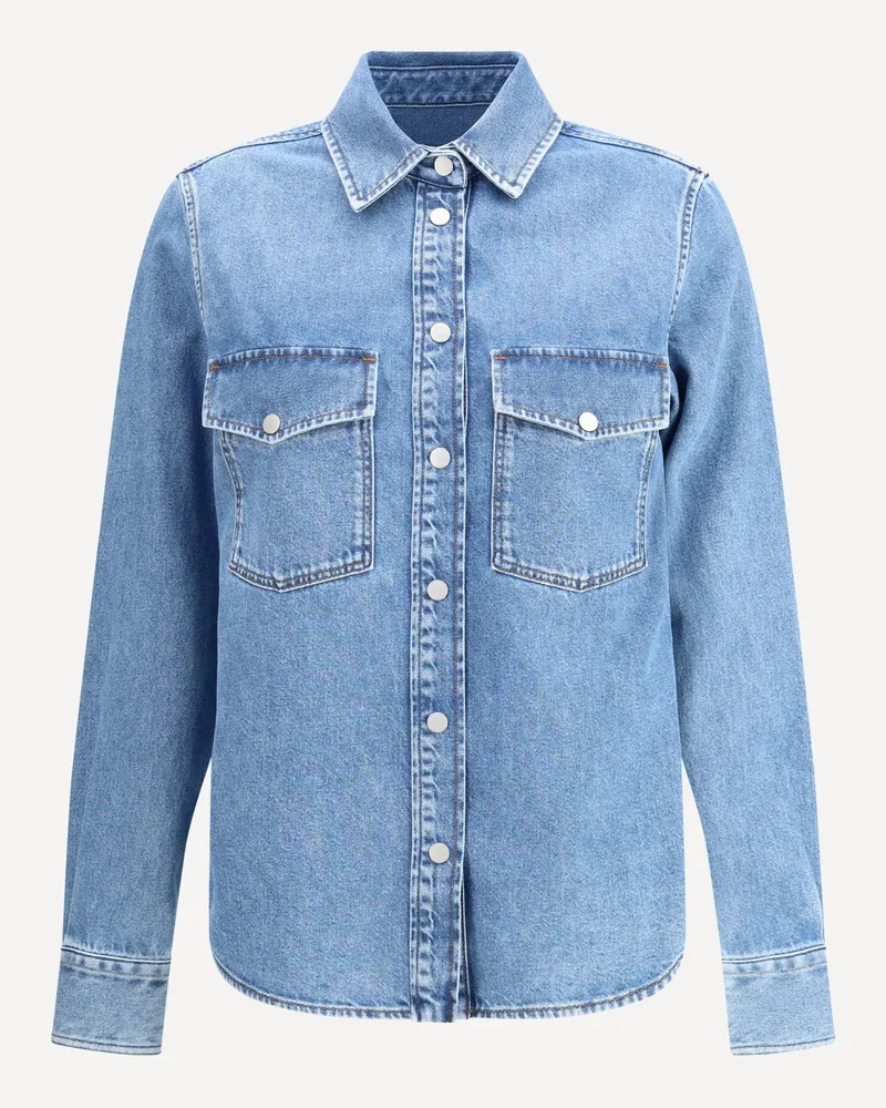 Jacob Cohën Western Cotton Denim Shirt Female Blue
