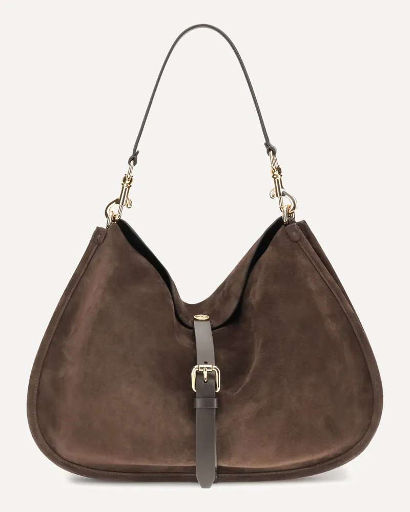 Etro Suede Pony Shoulder Bag Female Brown
