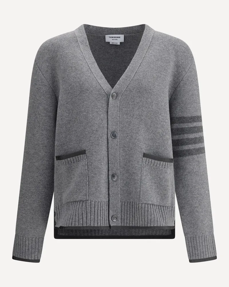 Thom Browne Merino wool Cardigan Male Grey