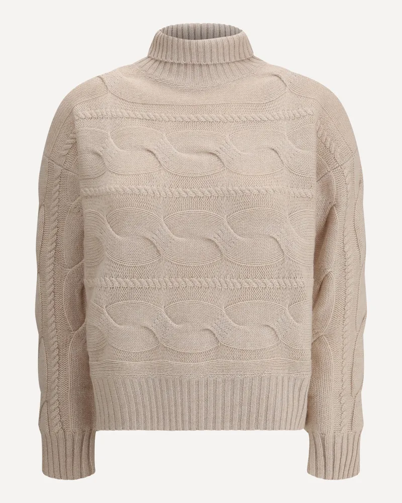 Max Mara Cable-knitted Wool and Cashmere Sweater Female Beige